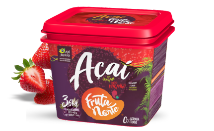 Pote 3,6kg açaí com guaraná sabor morango Fruta Norte