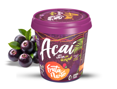 Pote 500g açaí com guaraná sabor tradicional Fruta Norte